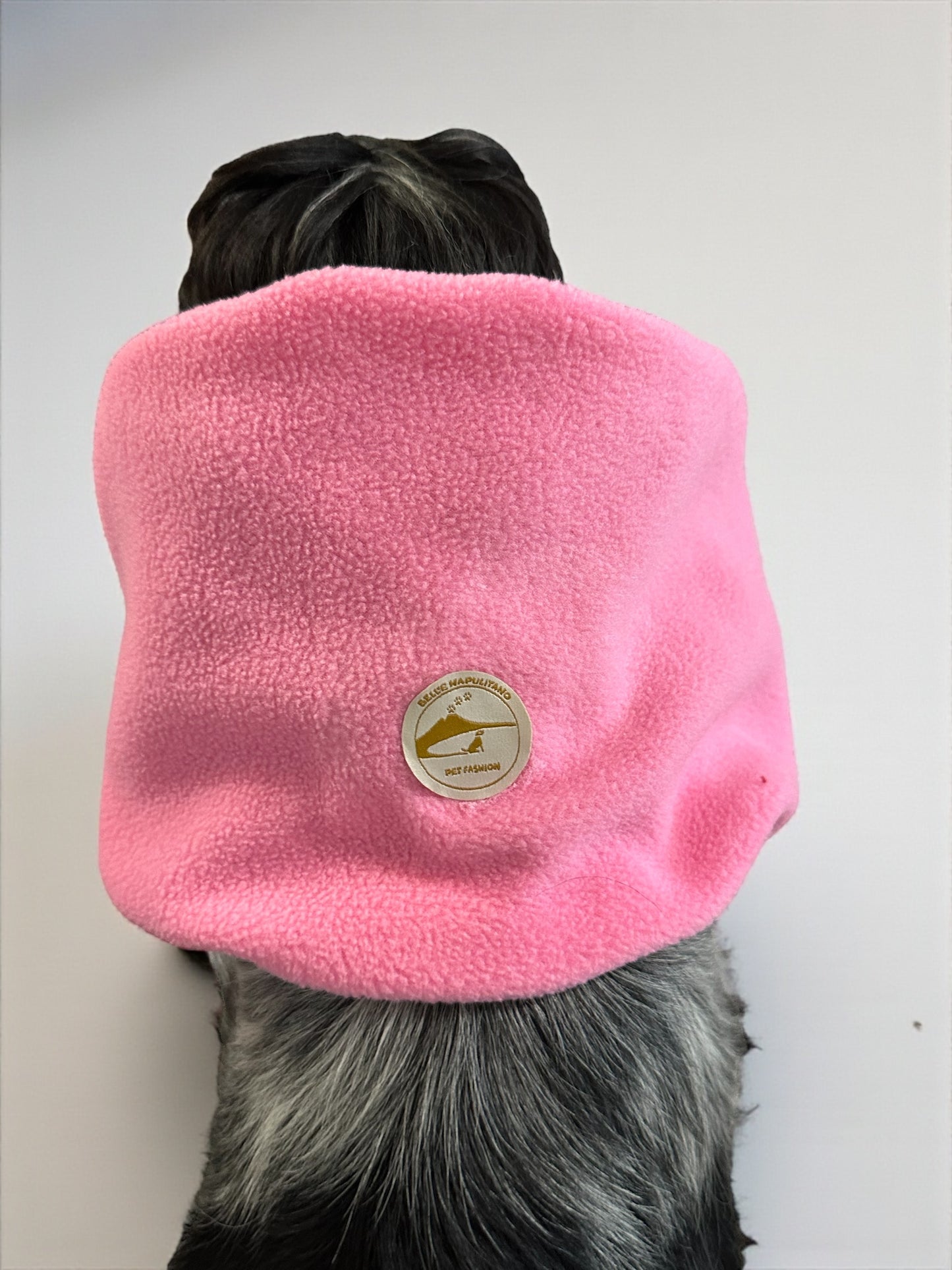 Snood cane in Pile personalizzabile / copri orecchie caldo invernale color rosa.