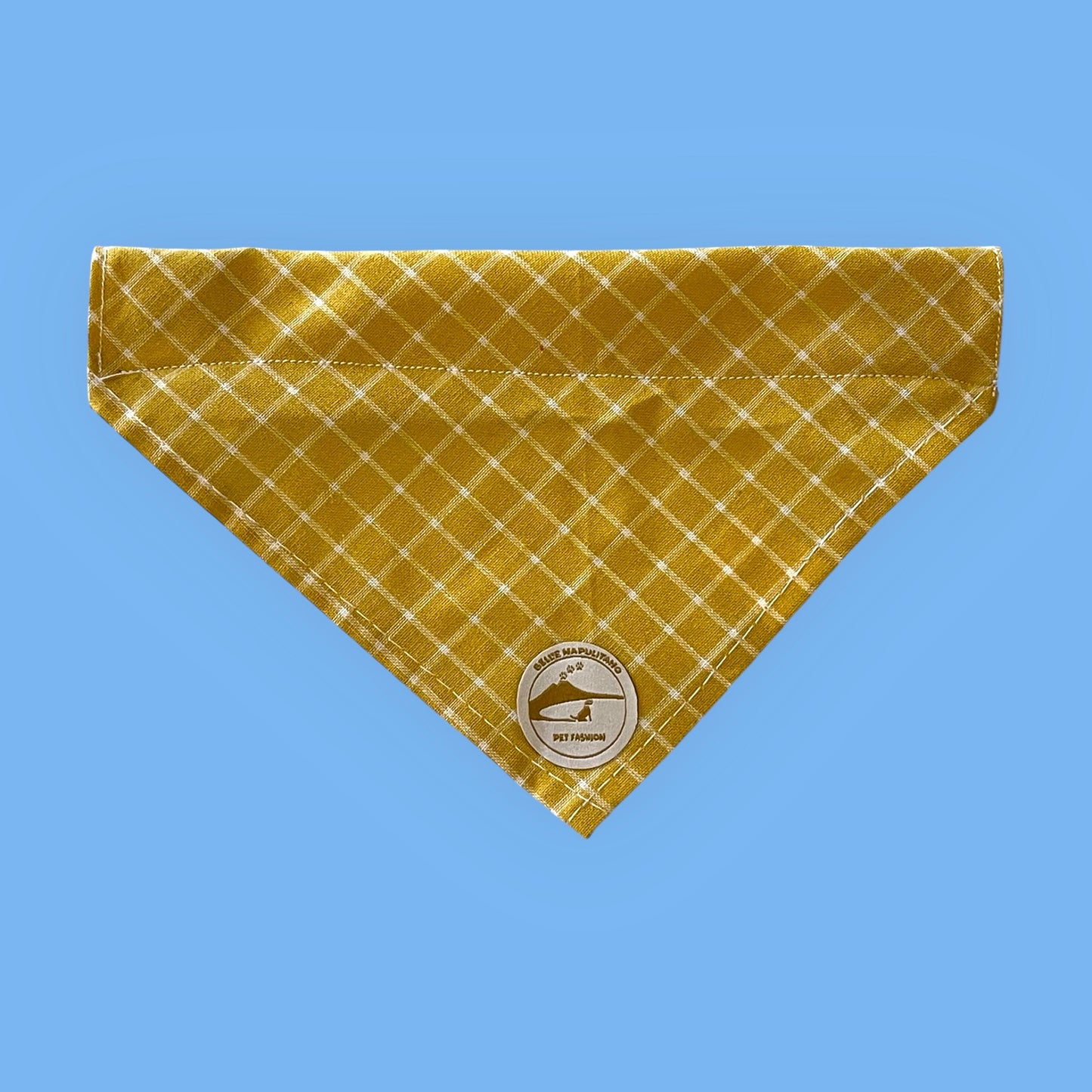 Bandana per Cani Sartoriale gialla a Quadretti in Cotone