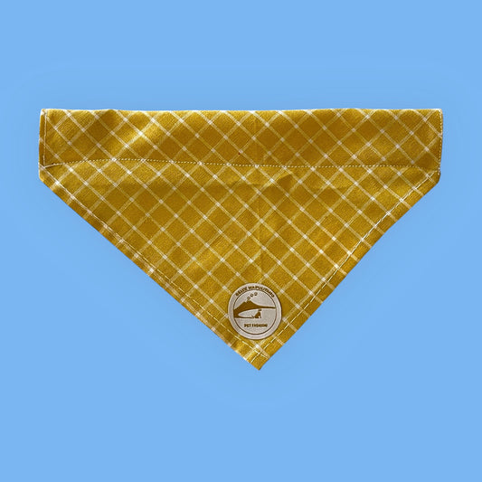 Bandana per Cani Sartoriale gialla a Quadretti in Cotone