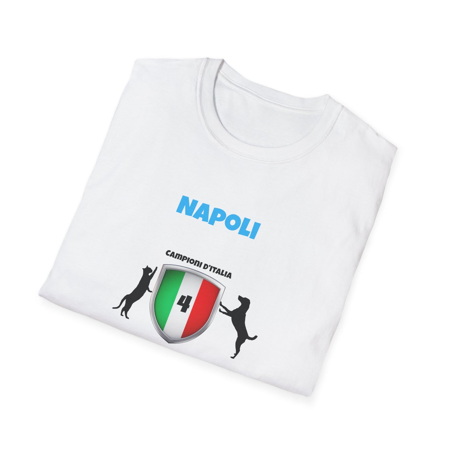 T-Shirt Unisex Napoli 4° Scudetto - Design Esclusivo Cane & Gatto per adulti