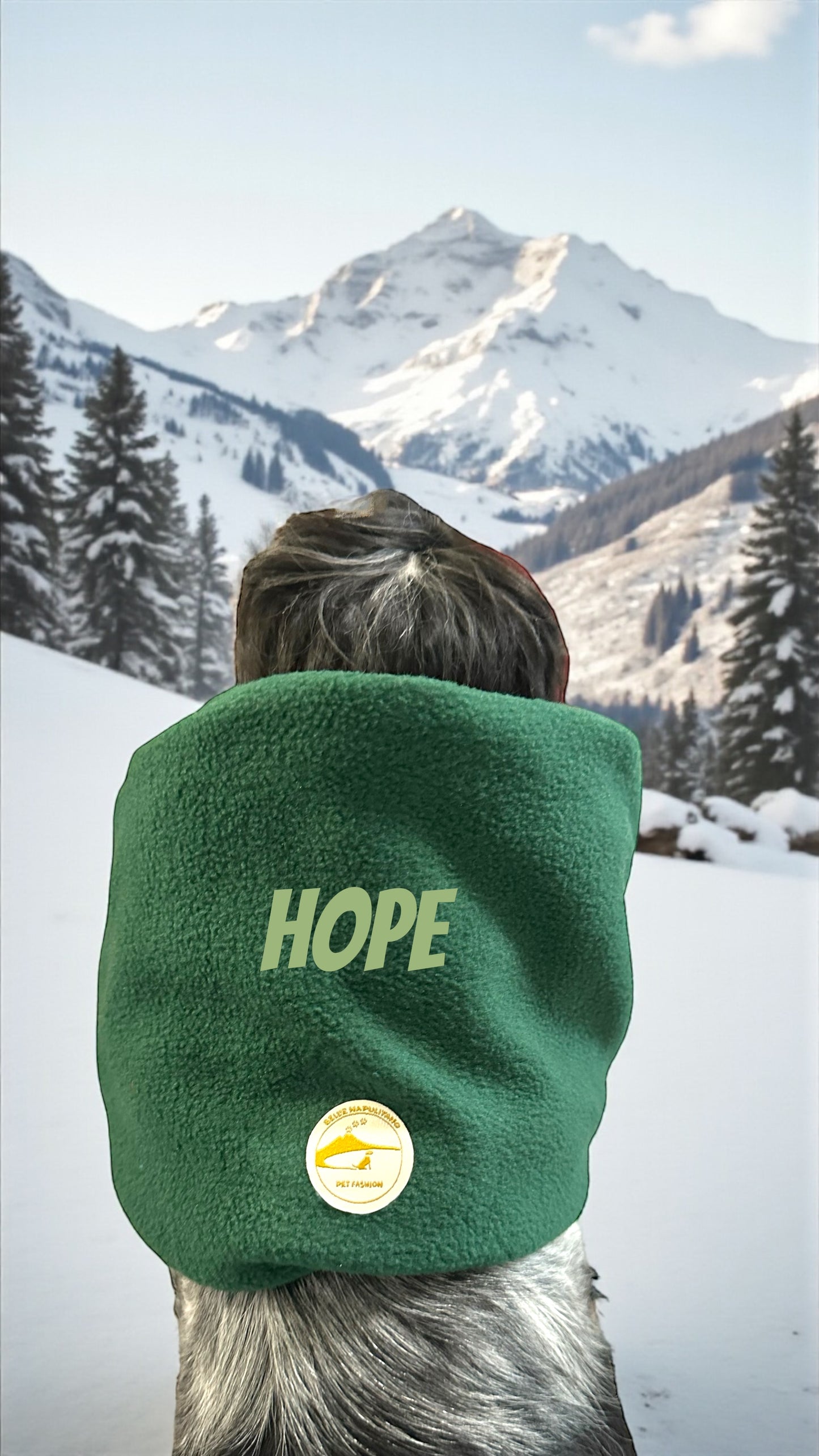 Snood Cane in Pile Personalizzabile | Copri Orecchie Caldo Invernale Verde Bottiglia