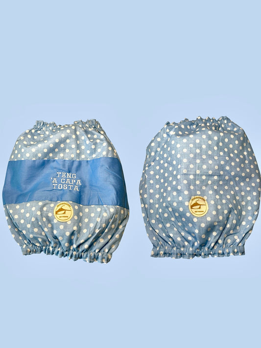 Snood Cane Double-Face in Puro Cotone con Ricamo: "Teng ‘a Capa Tost" – Testardaggine e Stile!