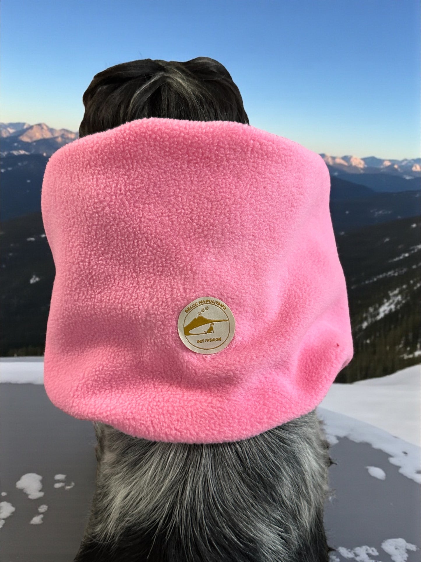 Snood cane in Pile personalizzabile / copri orecchie caldo invernale color rosa.