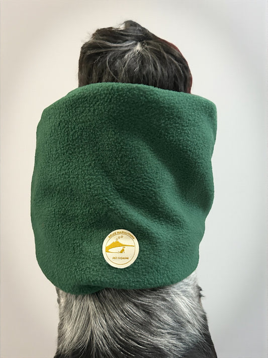 Snood Cane in Pile Personalizzabile | Copri Orecchie Caldo Invernale Verde Bottiglia