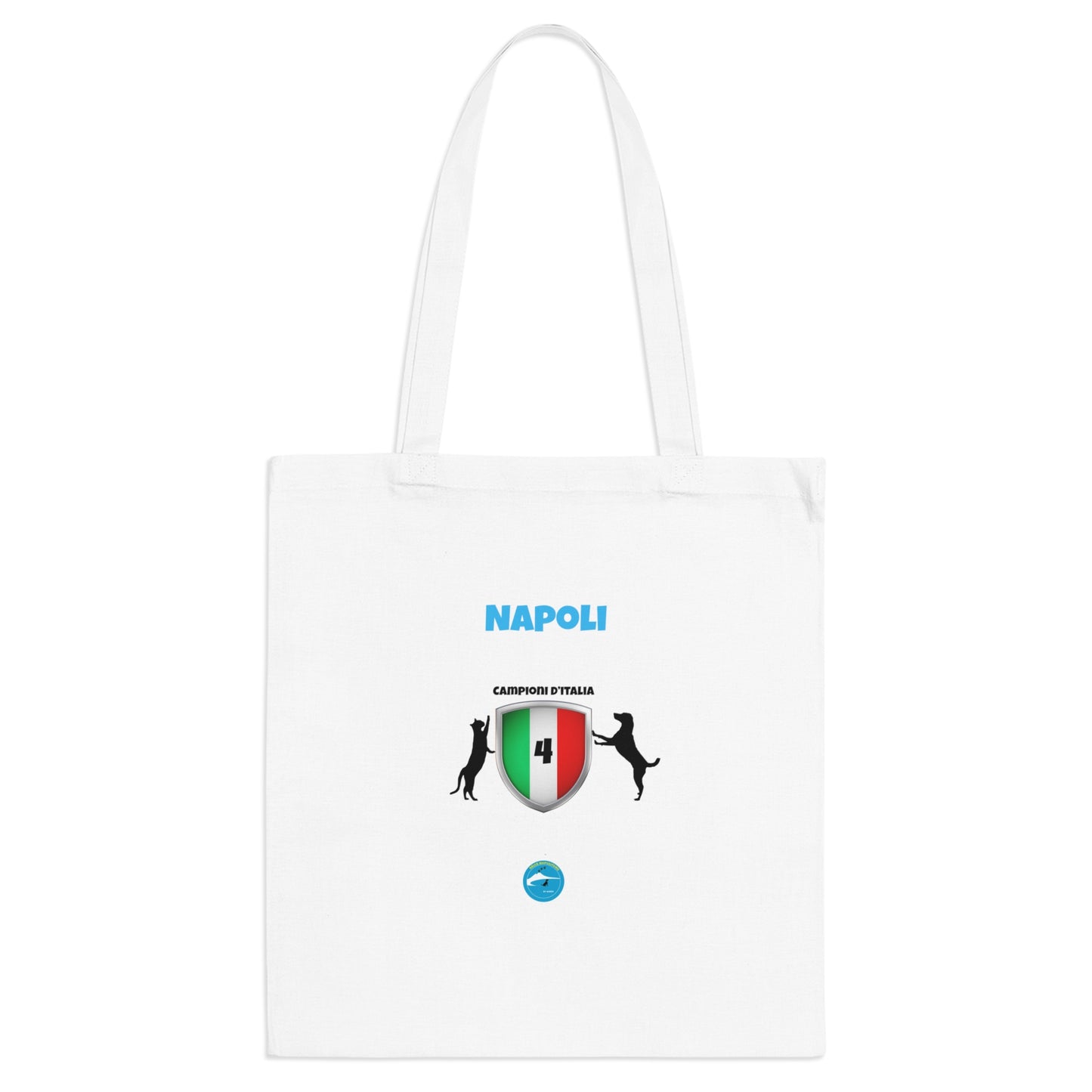 Borsa Shopper Tote Napoli 4° Scudetto - Design Esclusivo Cane & Gatto | 100% Cotone