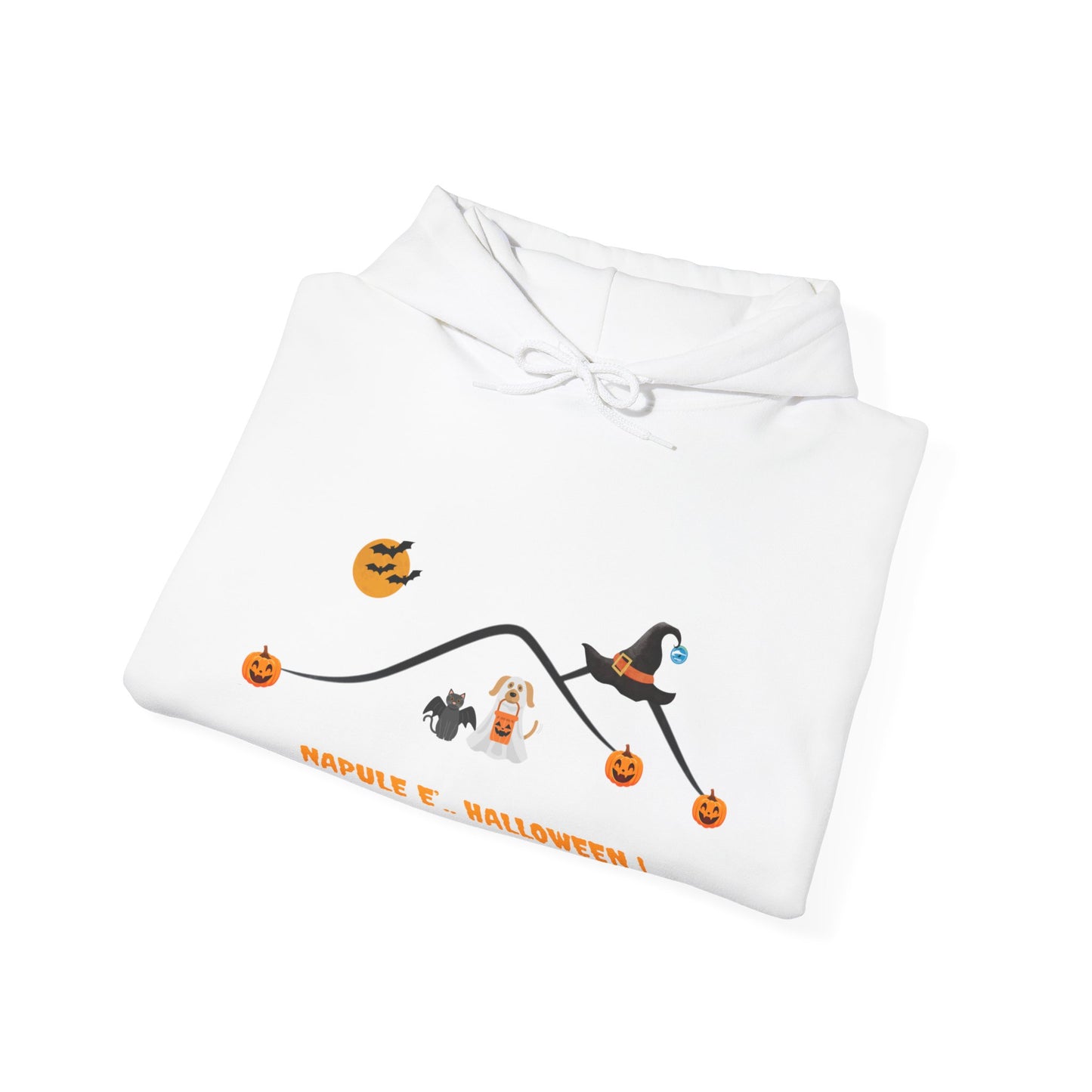 Felpa Halloween Unisex con Cappuccio per adulti "Napule è .. Halloween" – Calore e Design Esclusivo