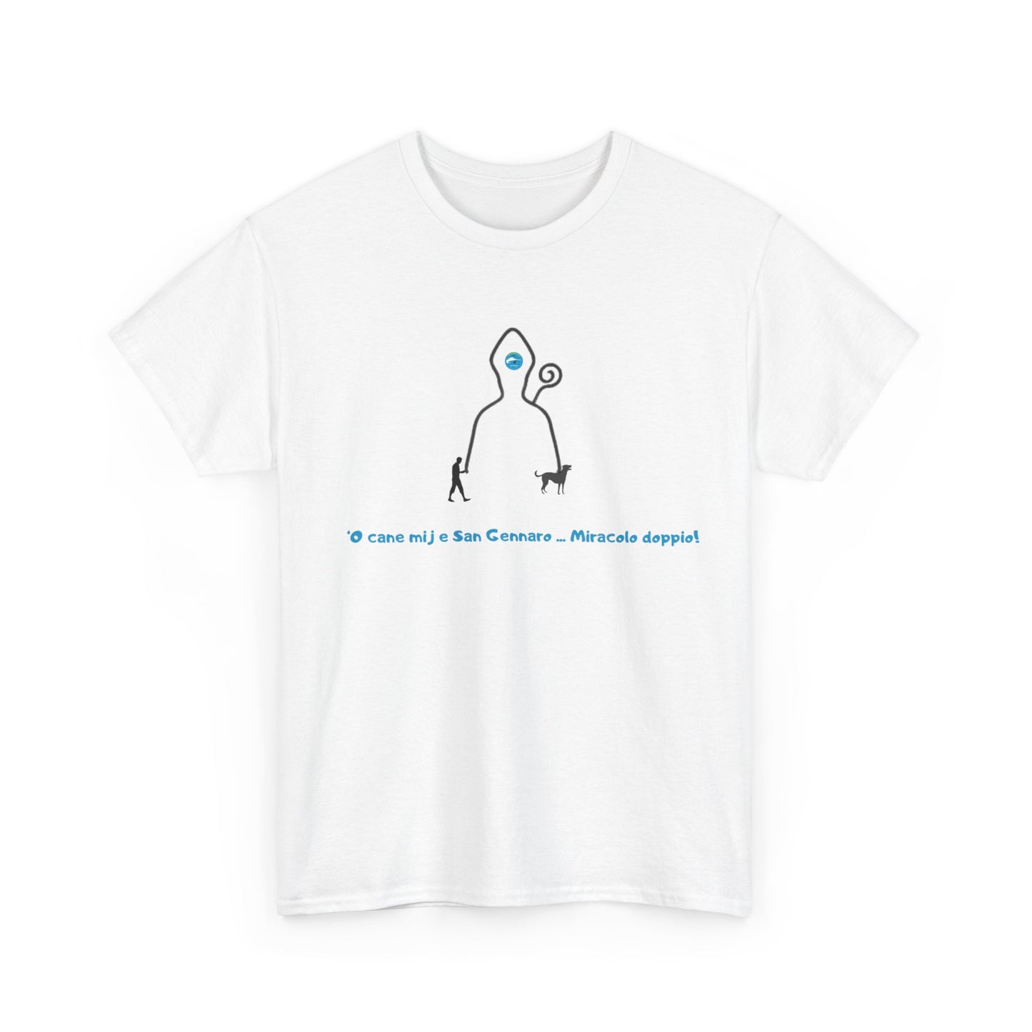 T-Shirt Unisex "Uomo, San Gennaro & Cane" – 100% Cotone Etico & Design Esclusivo Napoli