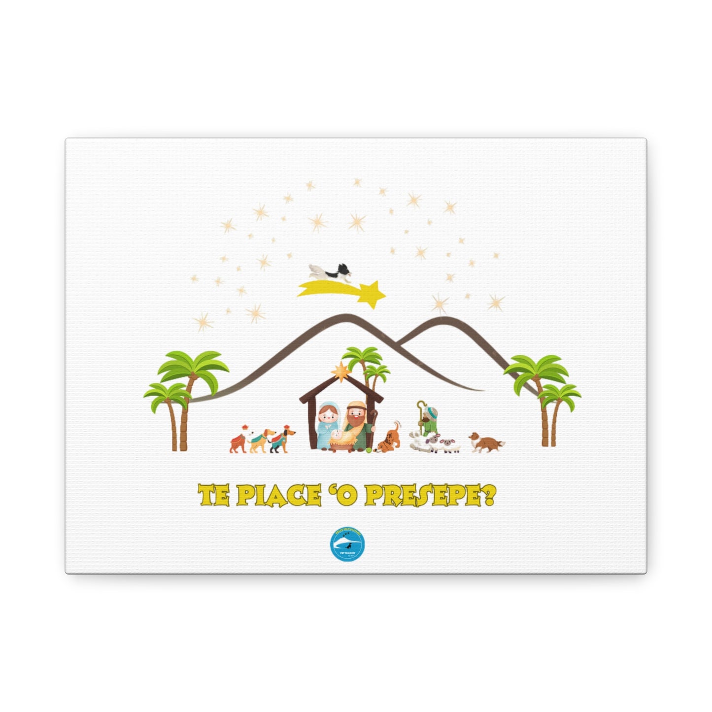 Quadro in Tela Natalizio “Te piace ‘o Presepe?" | Stampa Esclusiva, Cornice in Legno Etico