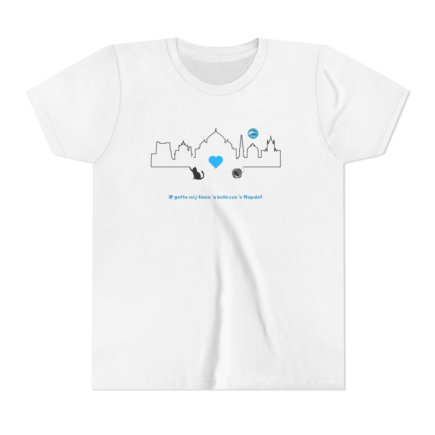 Maglietta Bambino Maniche Corte "Napoli Skyline " – Ultra Morbida e Design Esclusivo
