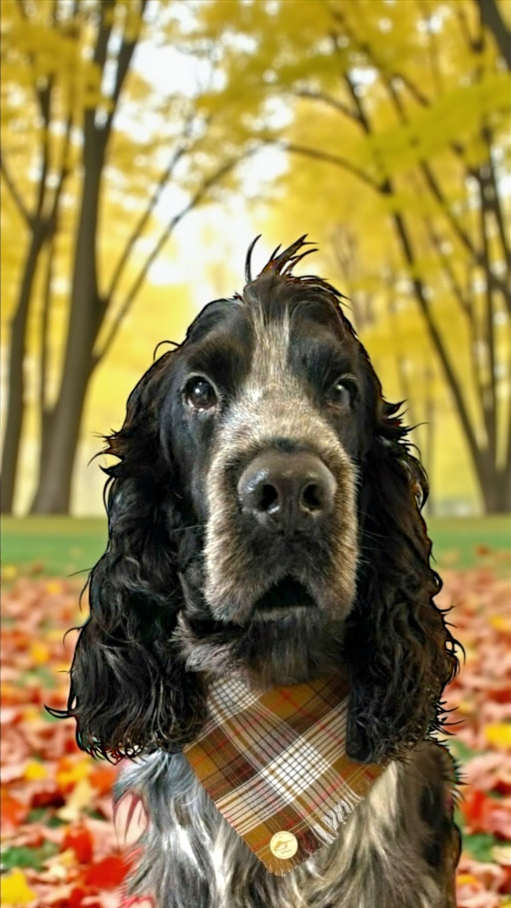 Bandana per cani invernale morbida e calda sfrangiata - (cammello-bianco-marrone con righe rosse)