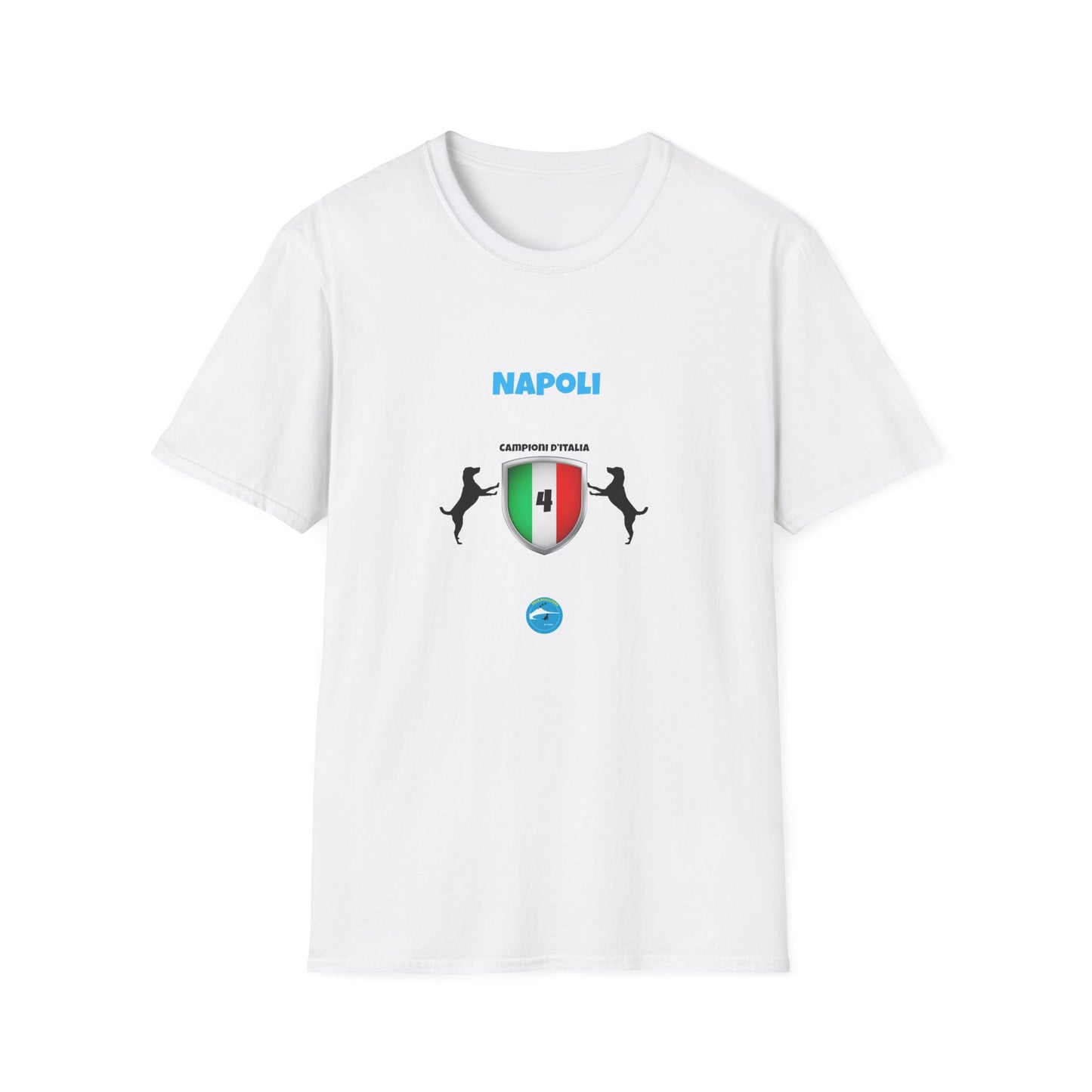 T-Shirt Unisex Napoli 4° Scudetto - Design Esclusivo 2 Cani per adulti