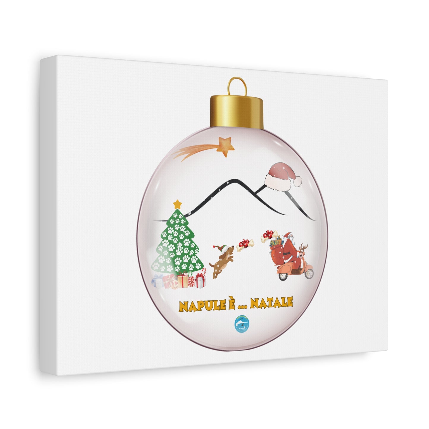 Tela Natalizia "Napule è .. Natale": Quadro Esclusivo per un Arredamento Festivo Unico