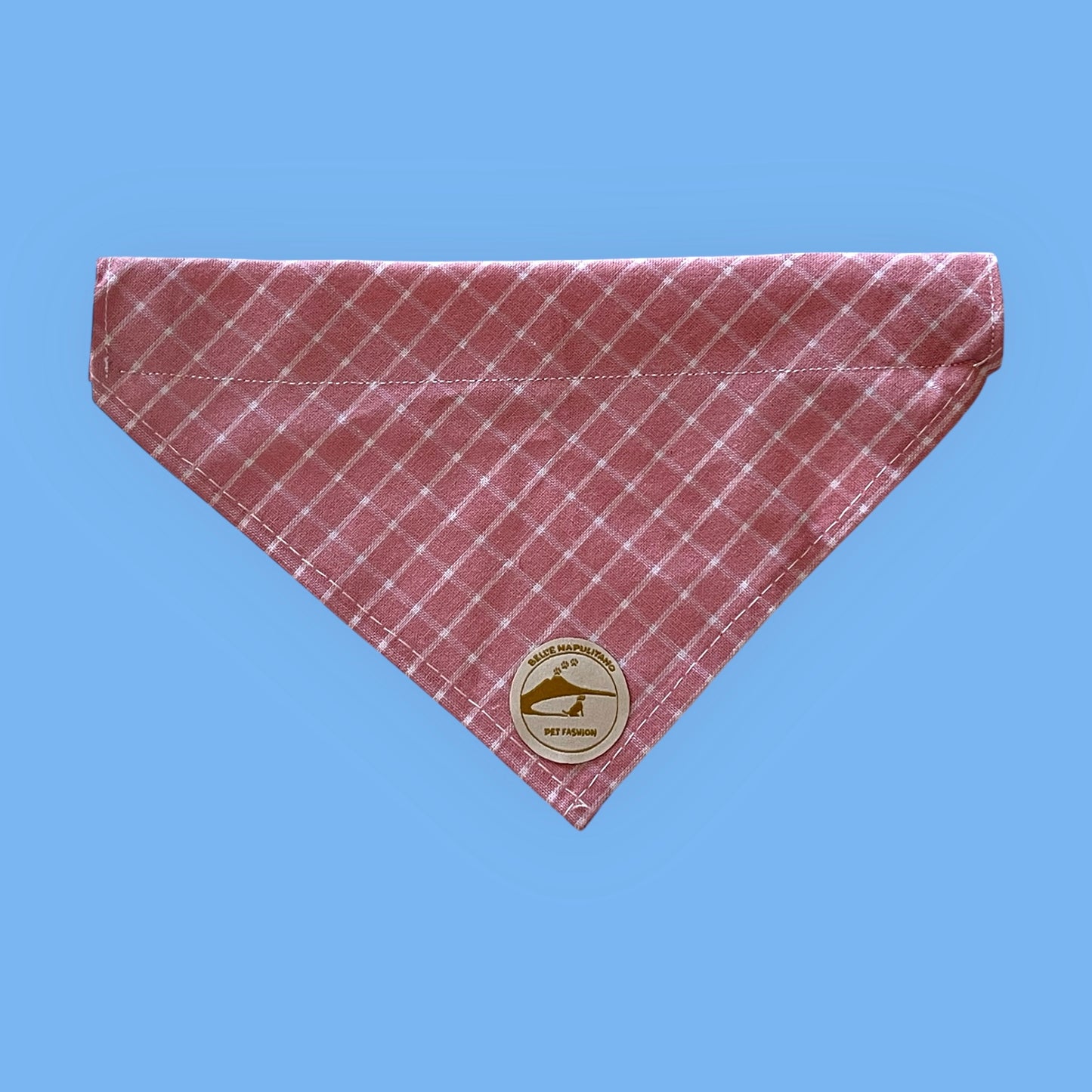 Bandana per Cani Sartoriale Rosa a Quadretti in Cotone