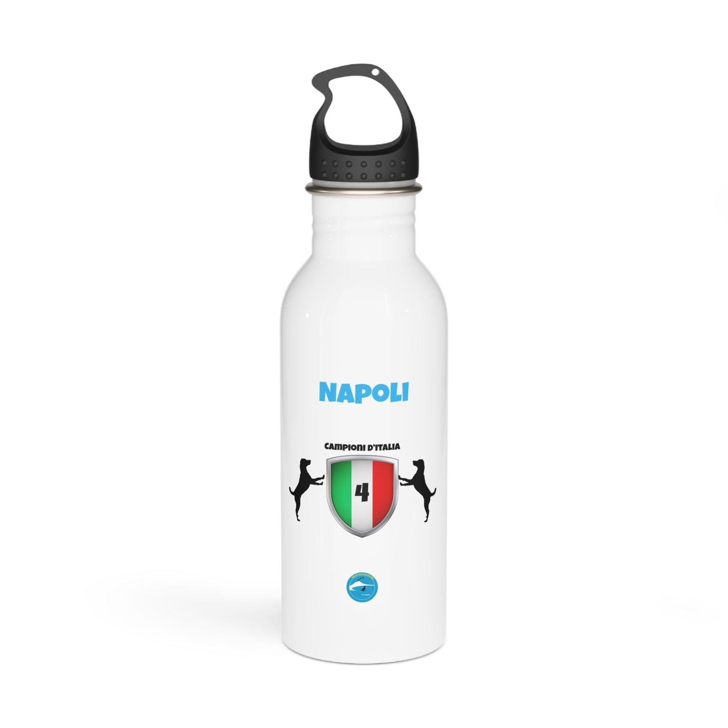 Borraccia Napoli 4° Scudetto 60 cl - Acciaio Inox | Design Esclusivo 2 Cani