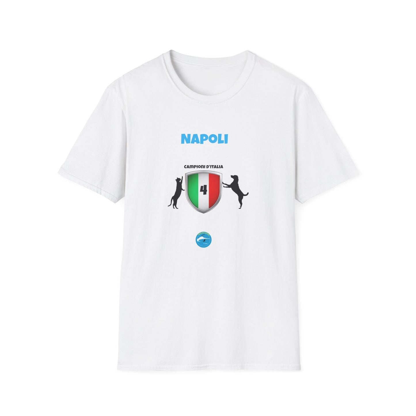 T-Shirt Unisex Napoli 4° Scudetto - Design Esclusivo Cane & Gatto per adulti