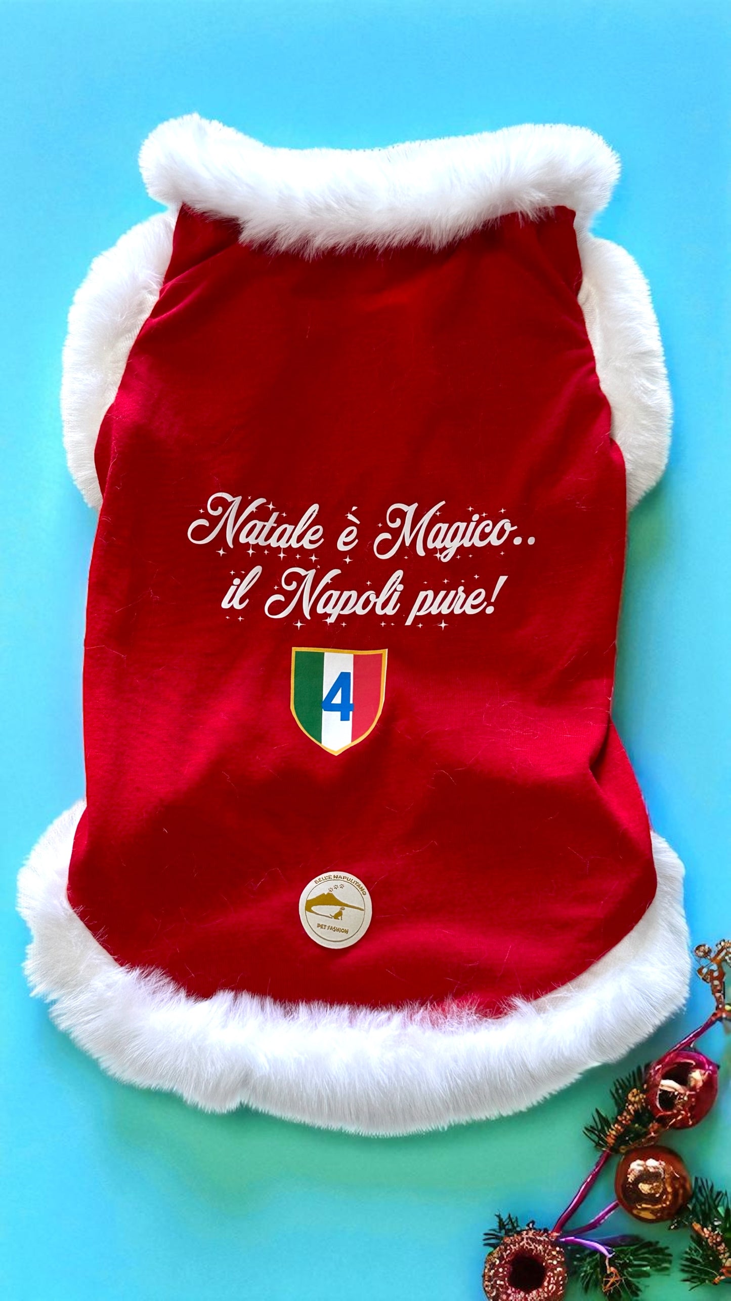 Maglia Natalizia per cani - Calcio Napoli - “Natale è magico.. il Napoli pure!”