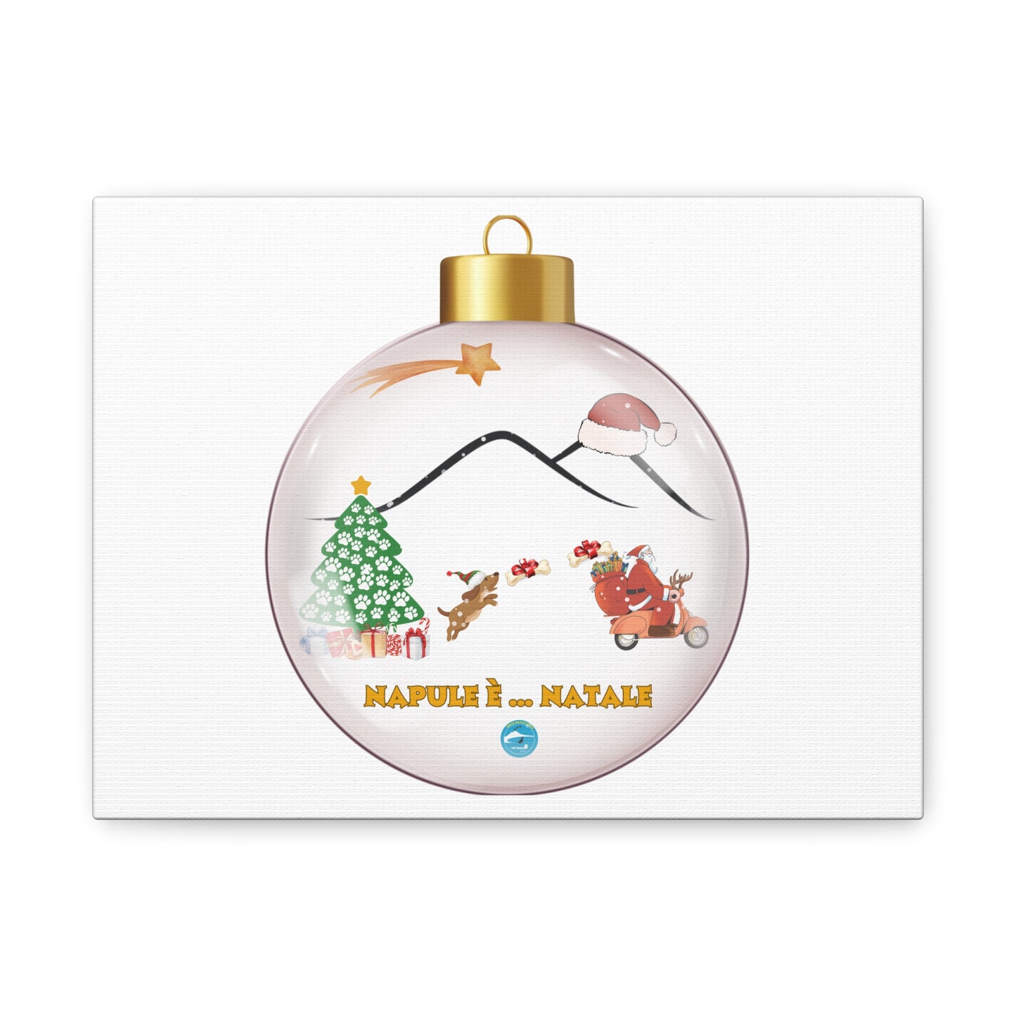Tela Natalizia "Napule è .. Natale": Quadro Esclusivo per un Arredamento Festivo Unico