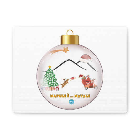 Tela Natalizia "Napule è .. Natale": Quadro Esclusivo per un Arredamento Festivo Unico