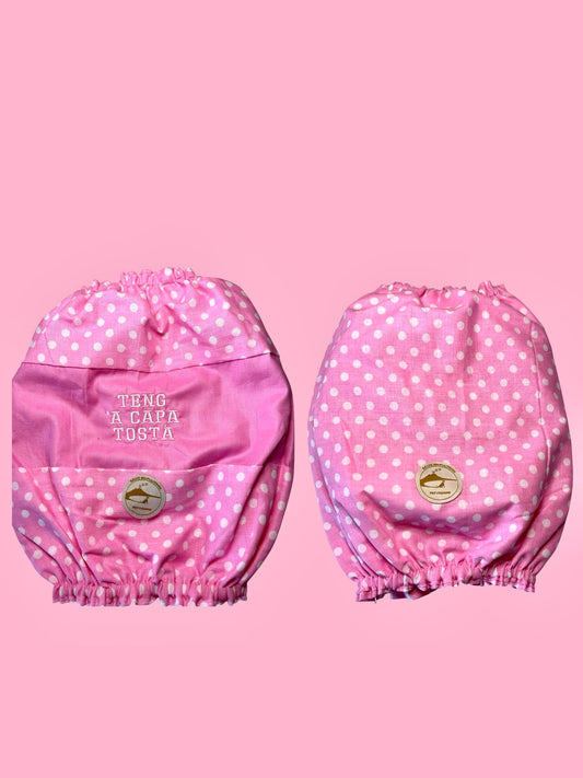 Snood Cane Double-Face in Puro Cotone con Ricamo: "Teng ‘a Capa Tost"