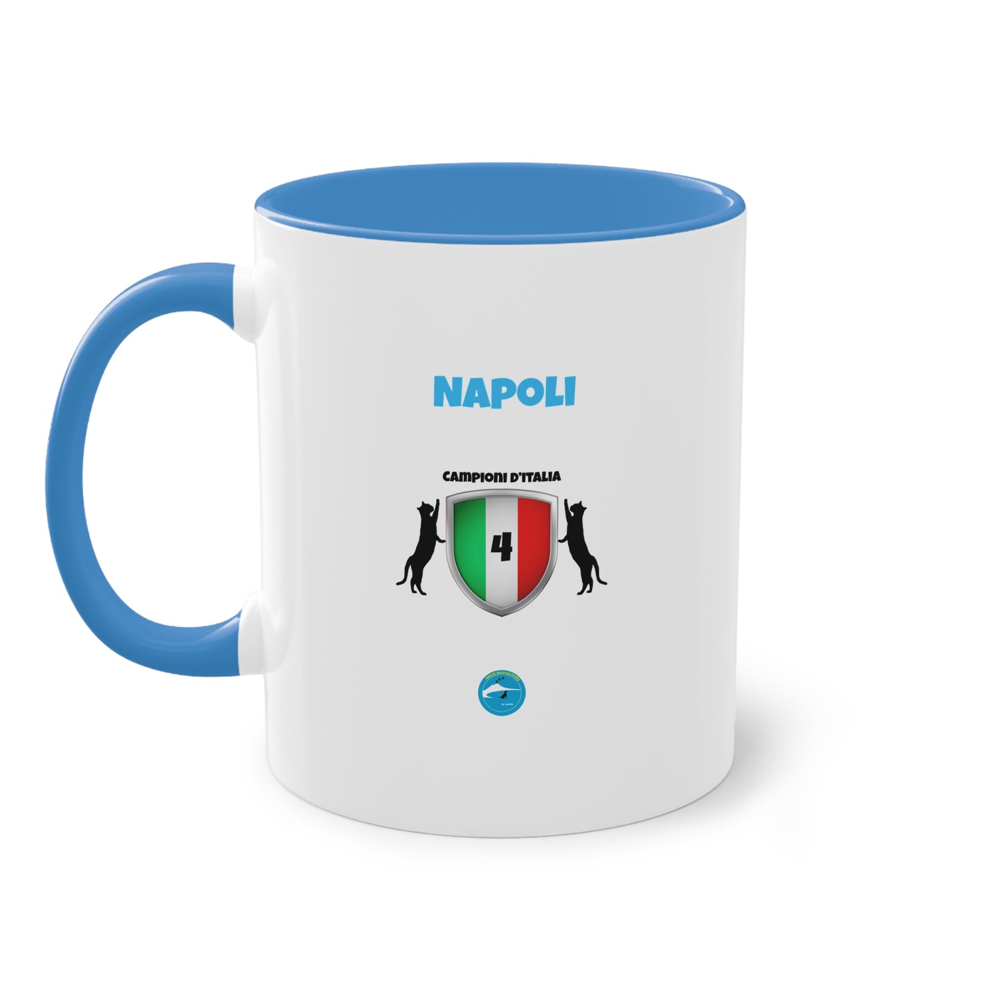 Tazza Bicolore Napoli 4° Scudetto - Design Esclusivo 2 Gatti