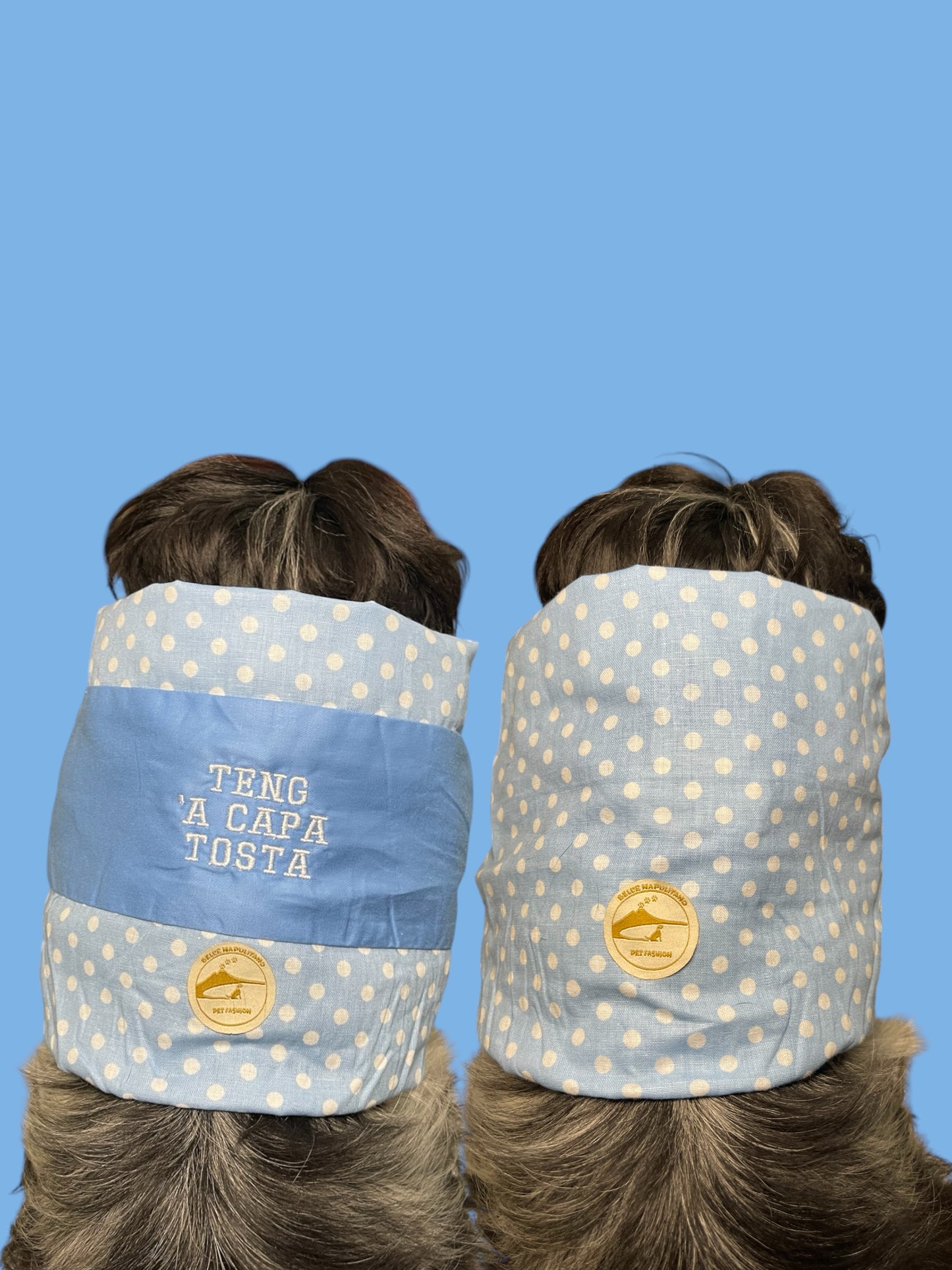 Snood Cane Double-Face in Puro Cotone con Ricamo: "Teng ‘a Capa Tost" – Testardaggine e Stile!