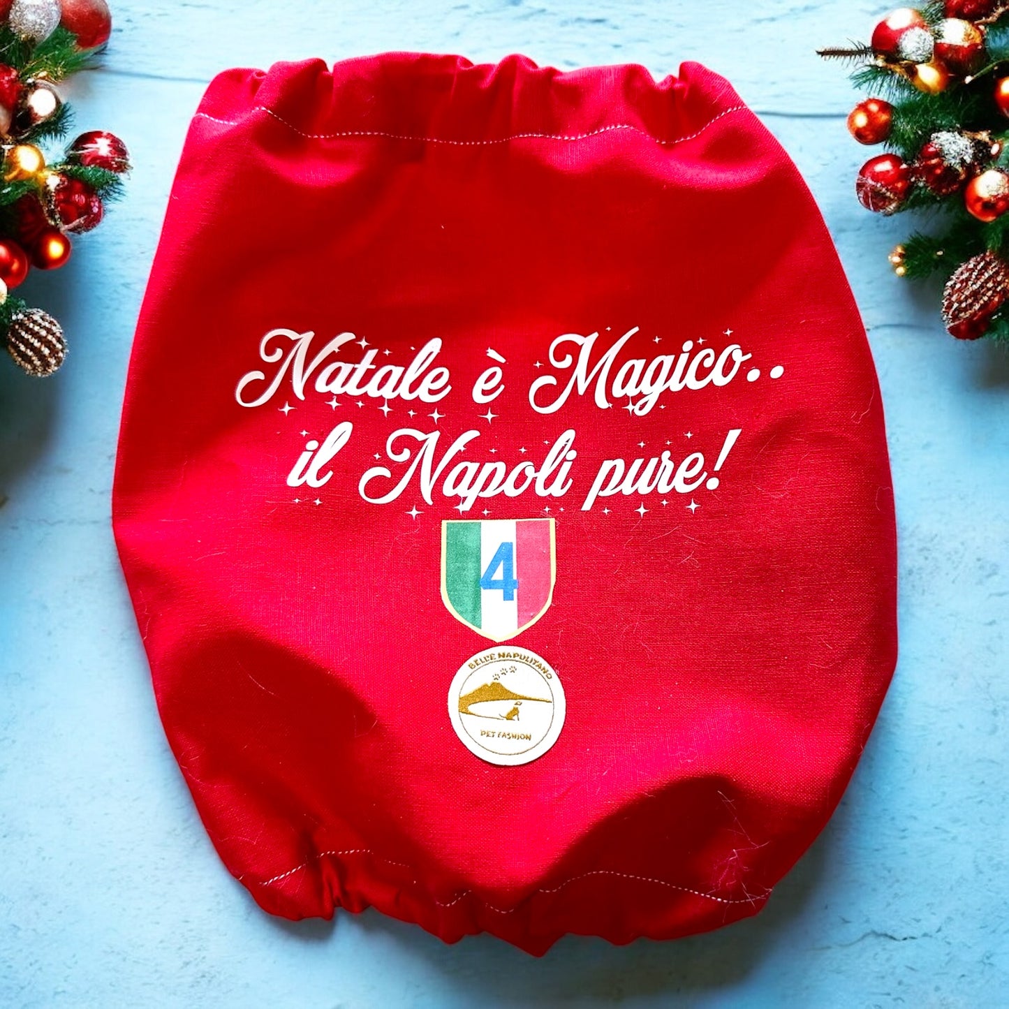 Snood Natalizio per cani - Calcio Napoli - “Natale è magico.. il Napoli pure! “