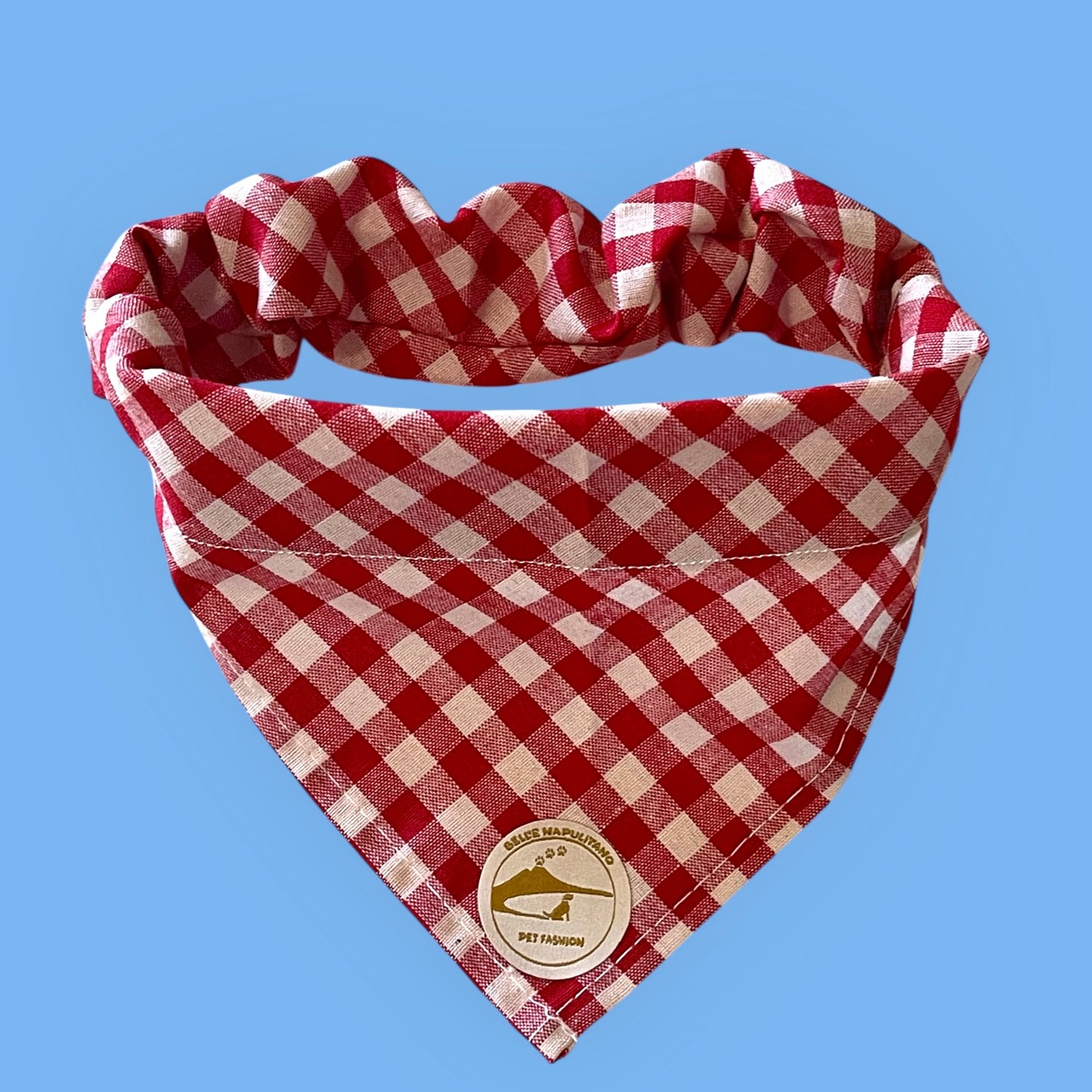 Bandana per Cani Sartoriale Rosso e bianco a Quadretti in Cotone