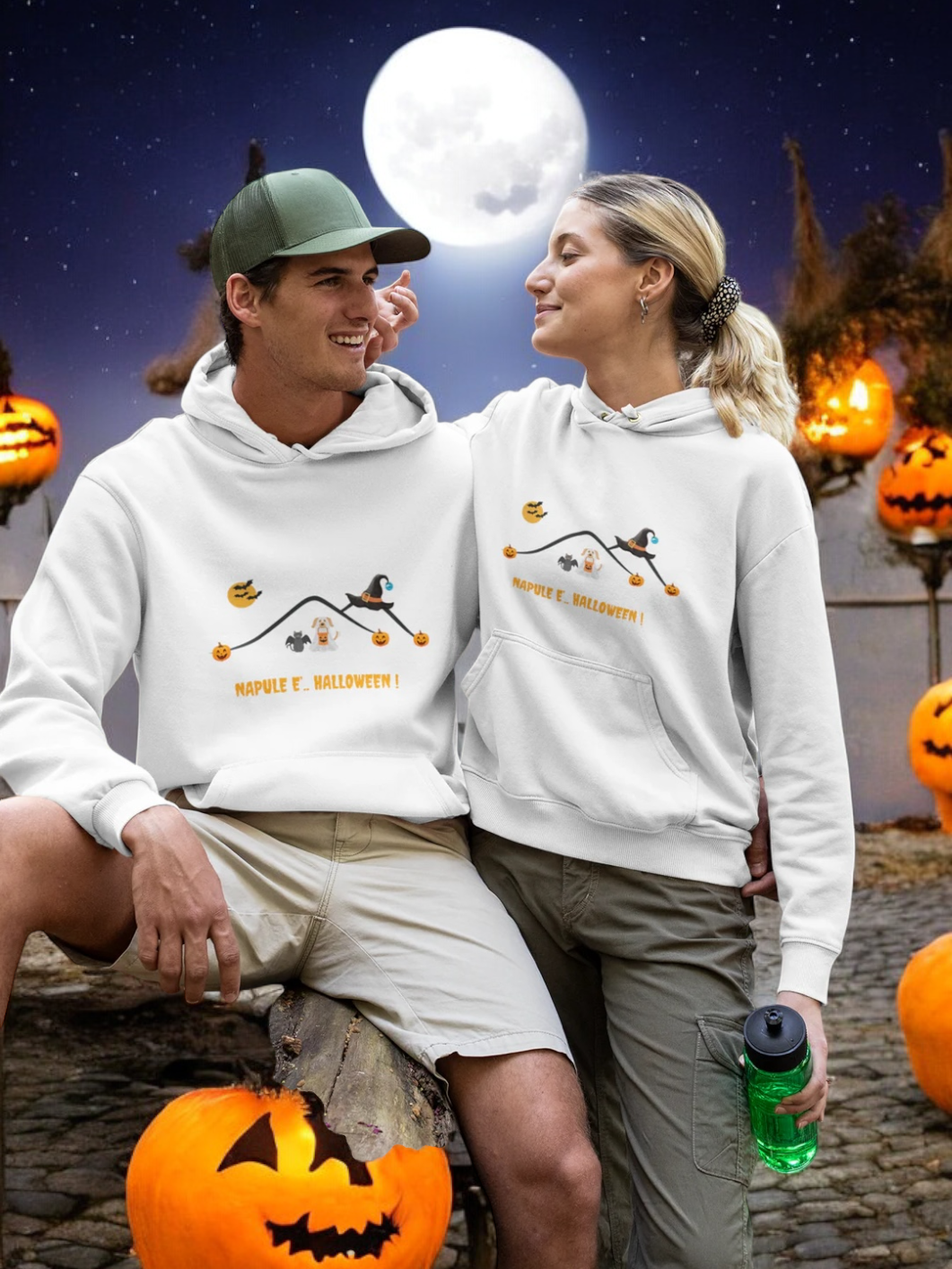 Felpa Halloween Unisex con Cappuccio per adulti "Napule è .. Halloween" – Calore e Design Esclusivo