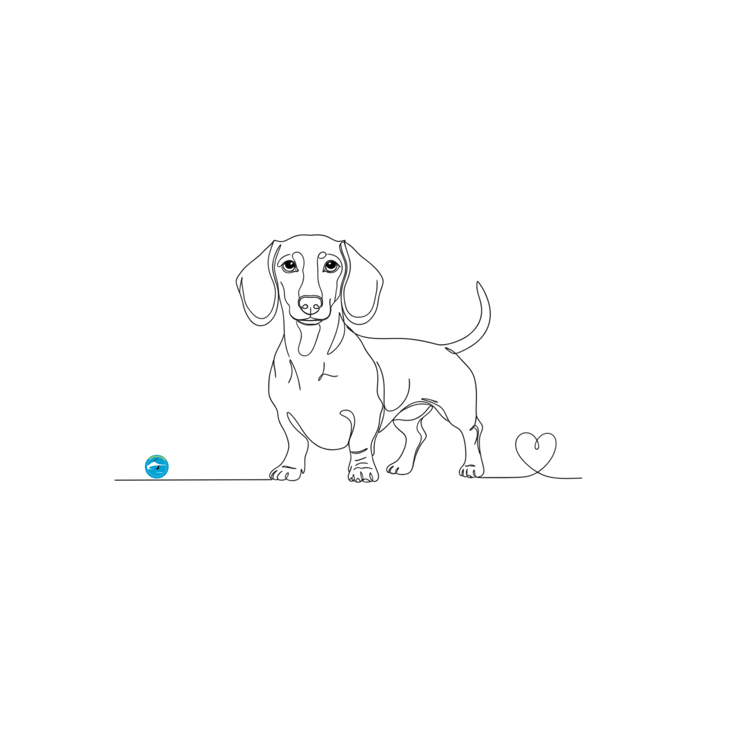 Tazza Bassotto e cuore - Line Art