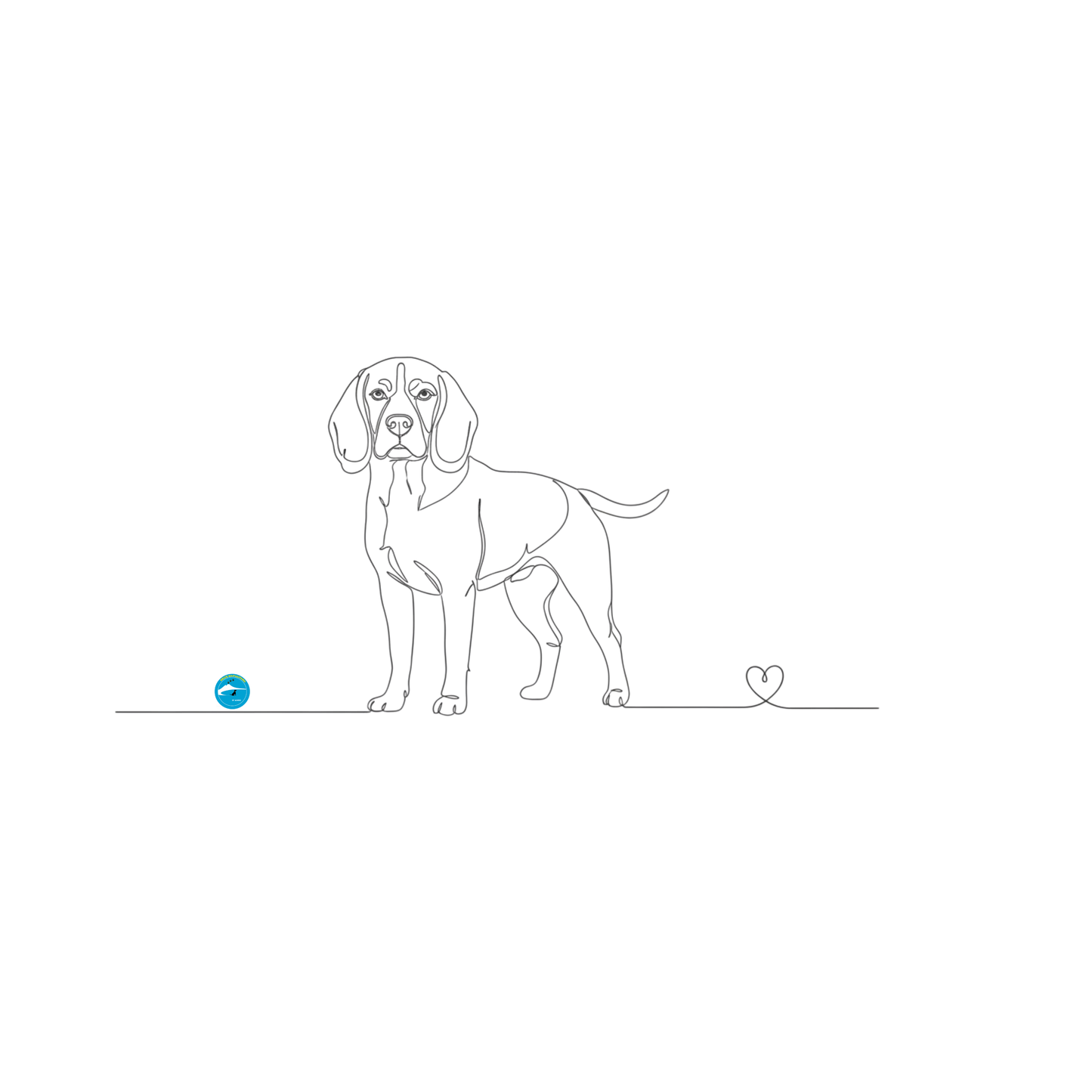 Felpa Unisex con Cappuccio - Beagle e cuore - Line Art