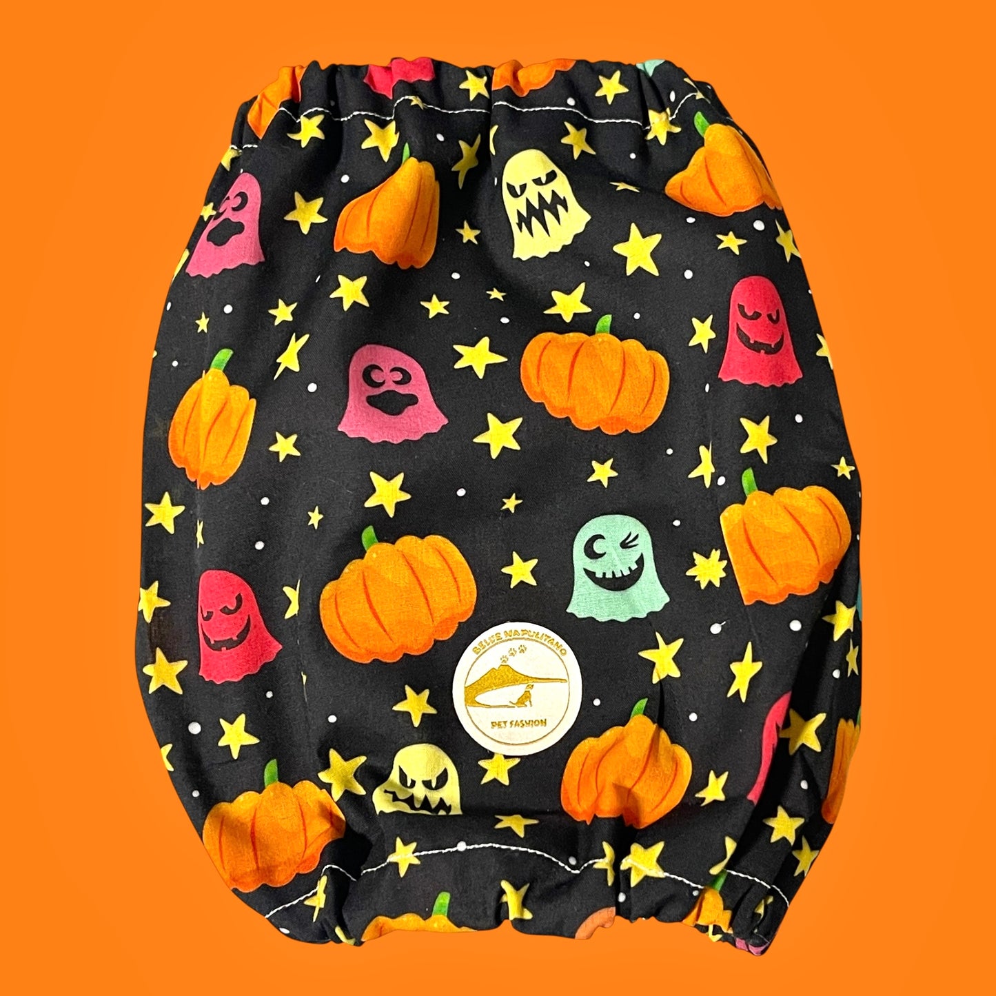 Snood / Paraorecchie Sartoriale Halloween - Zucche, Fantasmi e Stelline su Fondo Nero