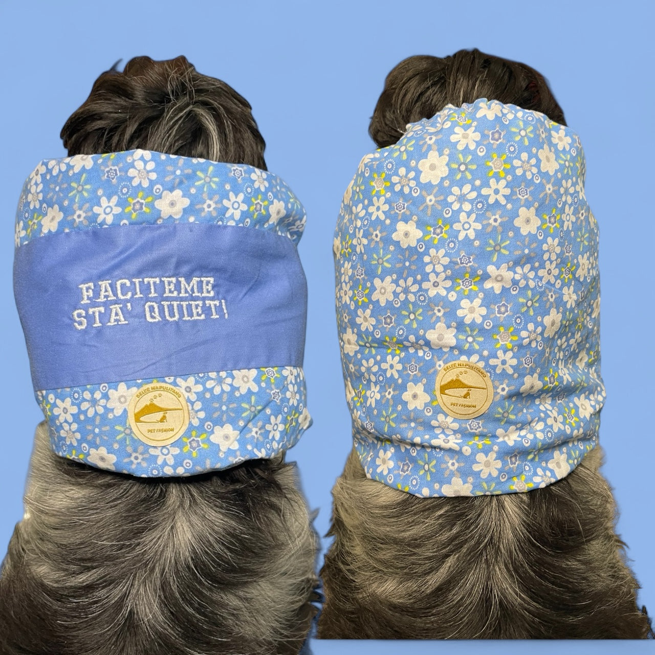 Snood Cane Double-Face in Puro Cotone con Ricamo: “Faciteme Sta’ Quiet”