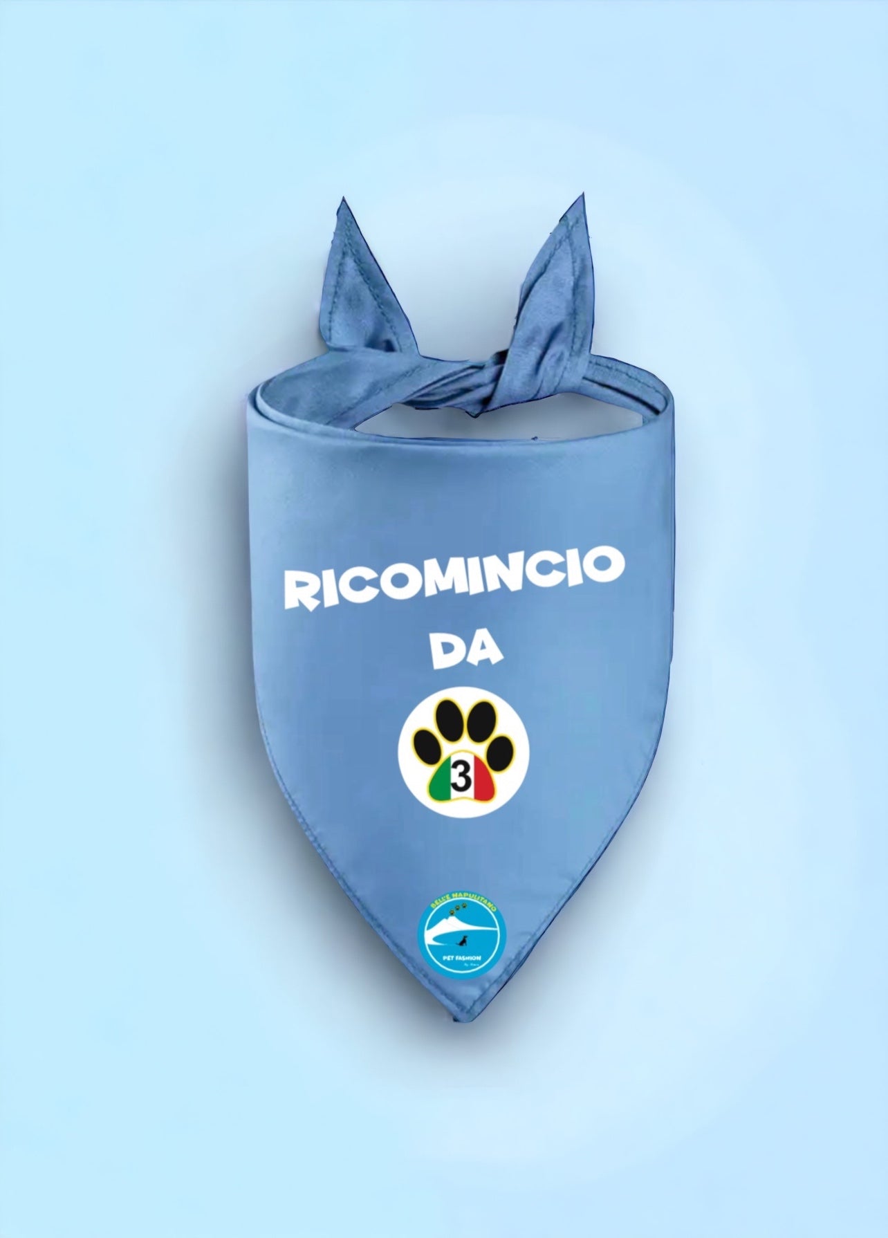 Bandane per Cani “Ricomincio da 3” - 100% Cotone