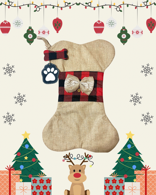 Calza Natalizia / Befana per cani a forma di osso