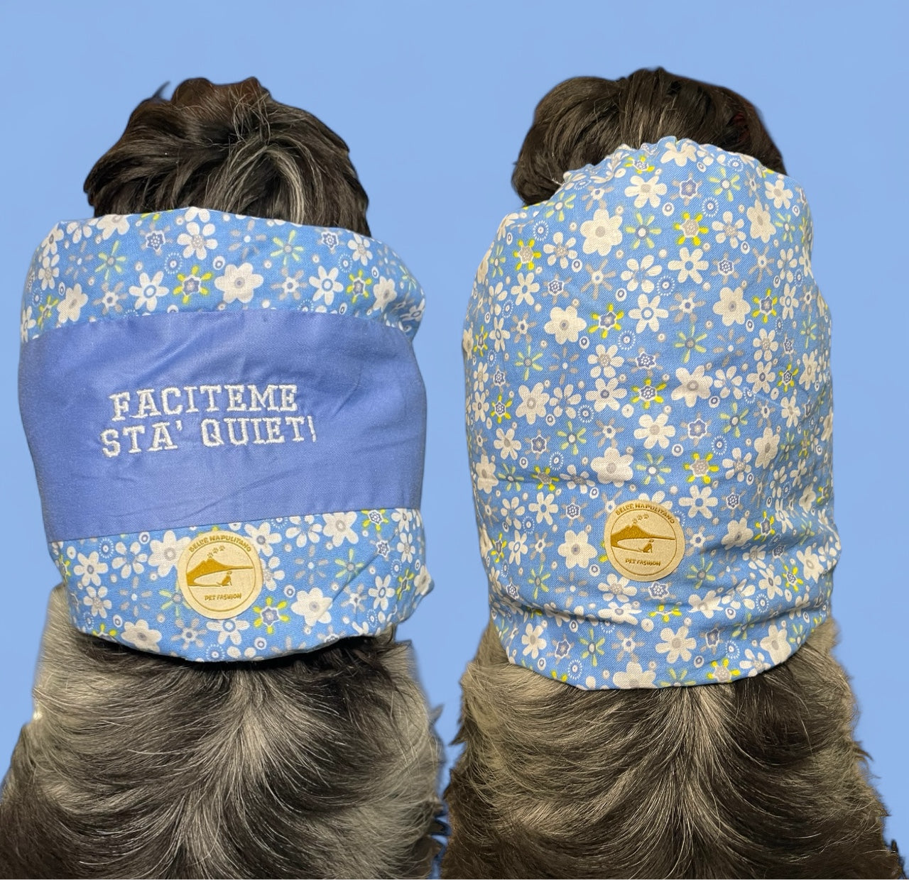 Snood Cane Double-Face in Puro Cotone con Ricamo: “Faciteme Sta’ Quiet”