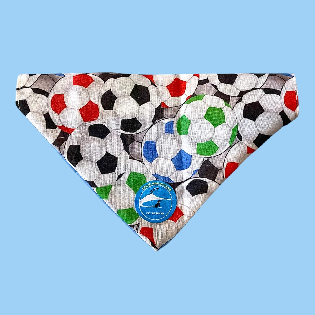 Bandana sartoriale double-face a collare per cani con scritta ricamata “Io tifo Napoli”