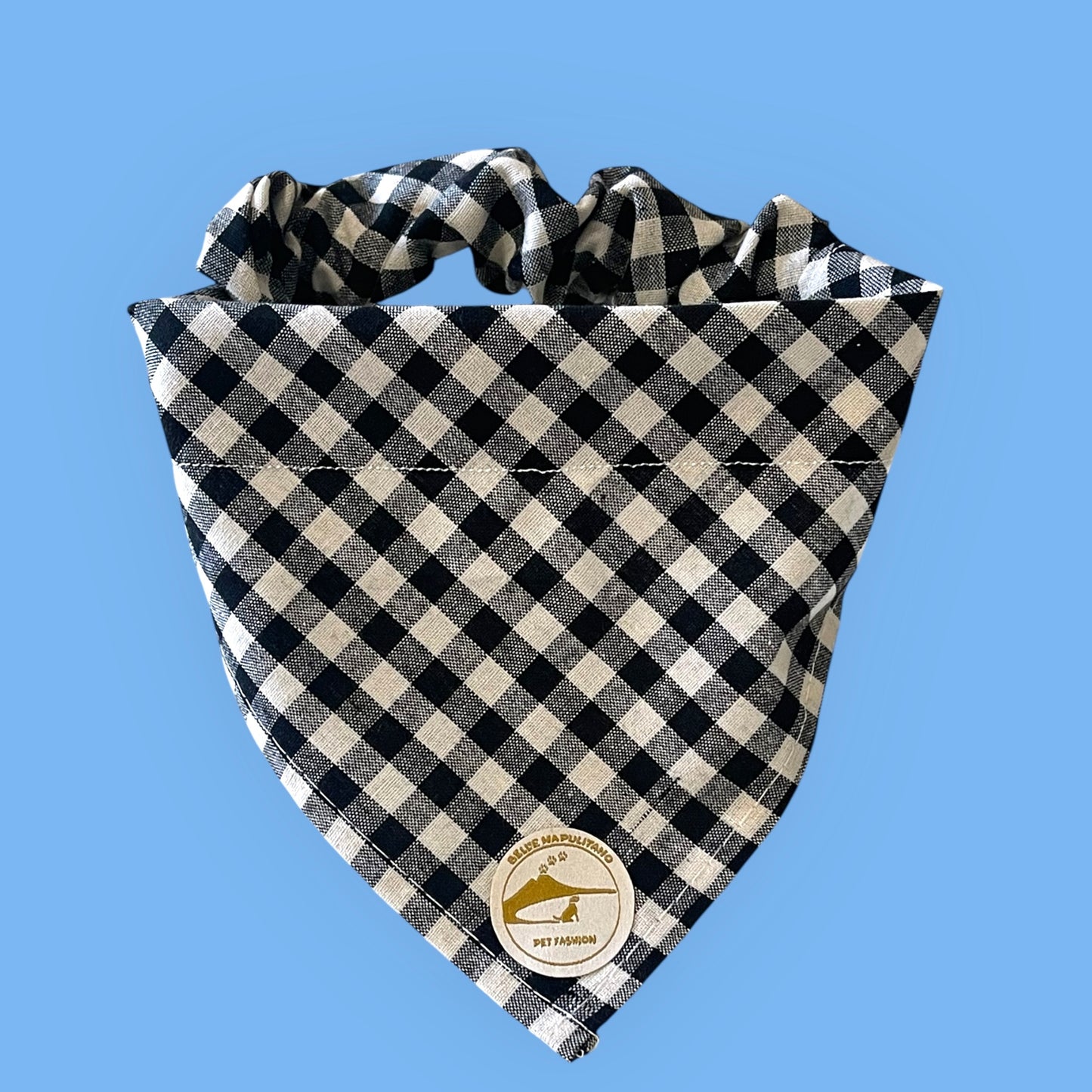 Bandana per Cani Sartoriale nero e bianco a Quadretti in Cotone