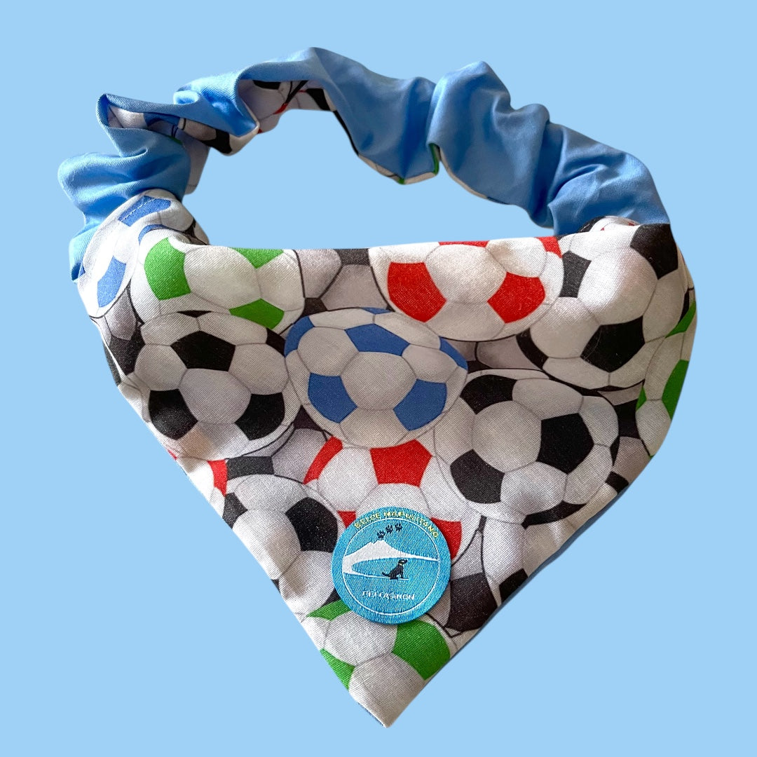 Bandana sartoriale double-face con elastico per cani con scritta ricamata “Maradona 10”