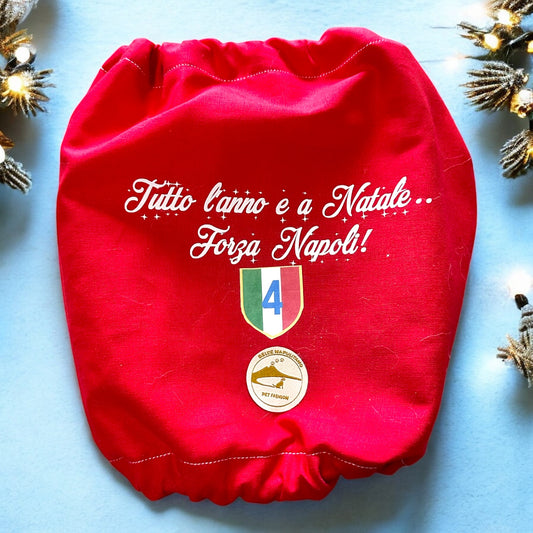 Snood Natalizio per cani - Calcio Napoli - “Tutto l’anno e a Natale.. Forza Napoli!”
