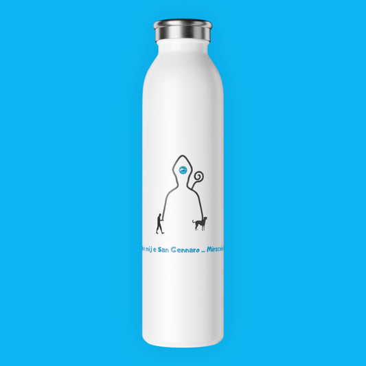 Borraccia Termica Acciaio Inox 600ml "Uomo, Cane & San Gennaro" – Design Esclusivo Napoletano