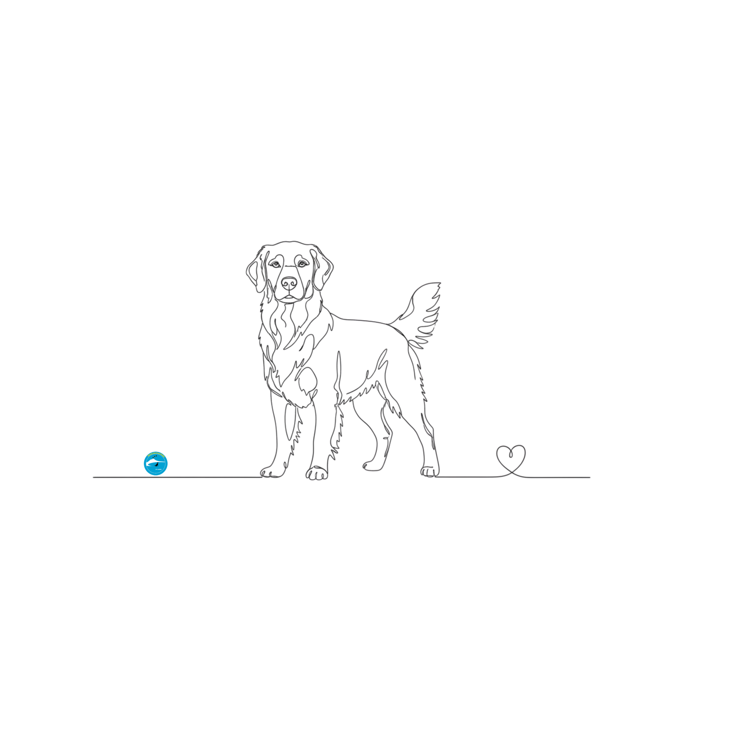 Felpa Unisex con Cappuccio - Golden Retriever - Line Art
