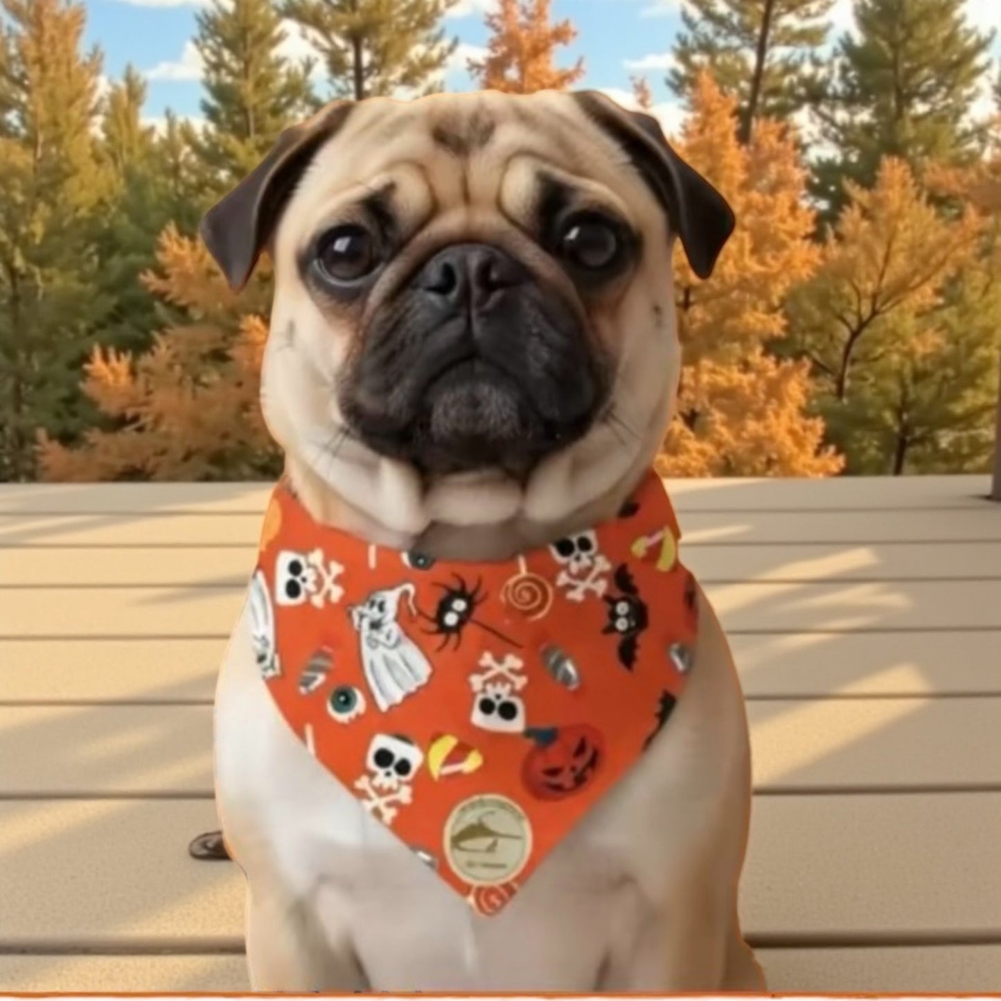 Bandana halloween arancione per cani
