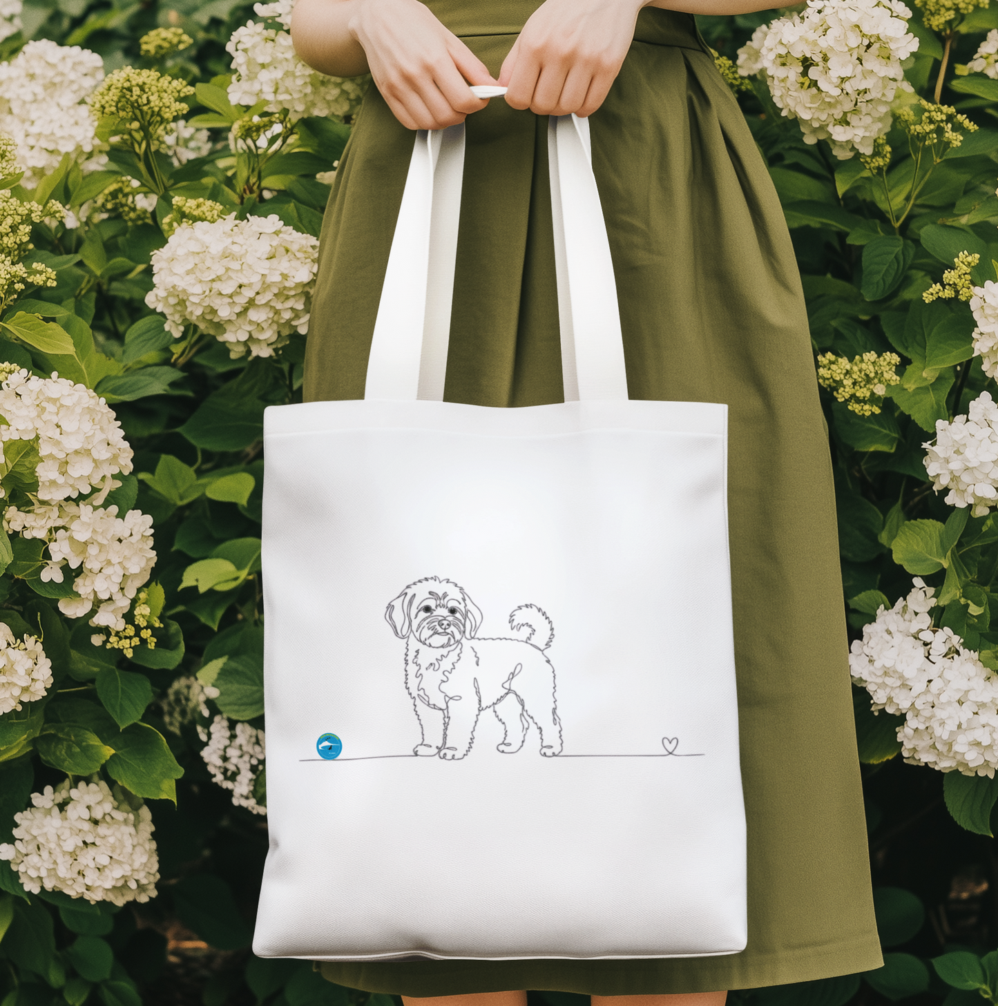 Borsa eco-friendly - Maltipoo e cuore - Line Art