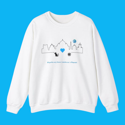 Felpa Girocollo Unisex "Napoli Skyline" - Caldo Misto Cotone Etico