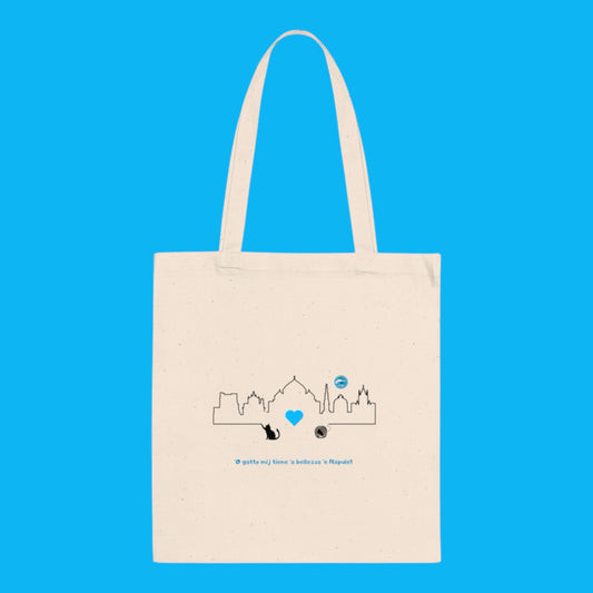 Borsa Tote Shopper "Napoli Skyline" - 100% Cotone Eco-Friendly & Design Esclusivo