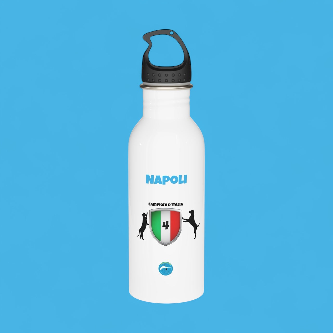Borraccia Napoli 4° Scudetto 60 cl - Acciaio Inox | Design Esclusivo Cane & Gatto