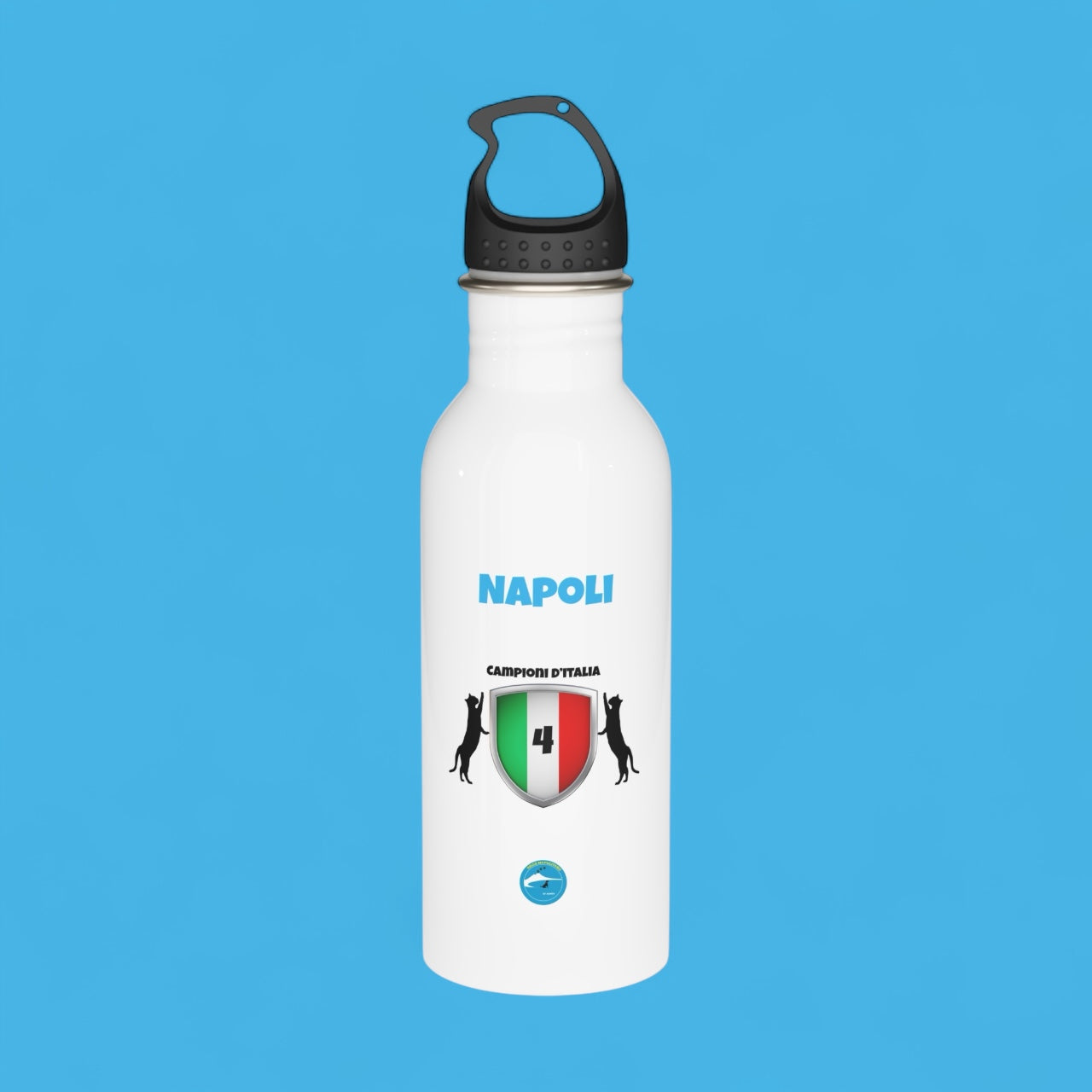 Borraccia Napoli 4° Scudetto 60 cl - Acciaio Inox | Design Esclusivo 2 gatti