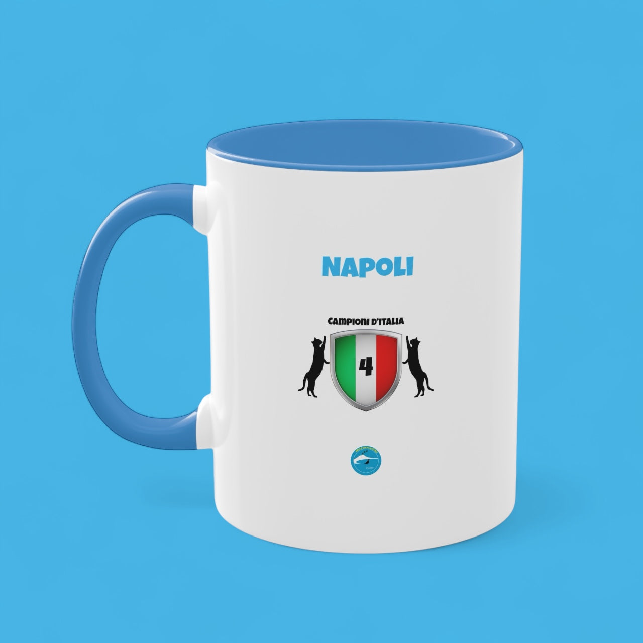 Tazza Bicolore Napoli 4° Scudetto - Design Esclusivo 2 Gatti