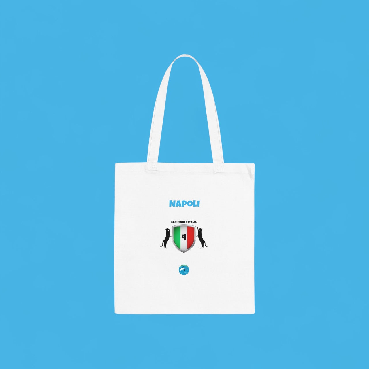 Borsa Shopper Tote Napoli 4° Scudetto - Design Esclusivo 2 Gatti | 100% Cotone