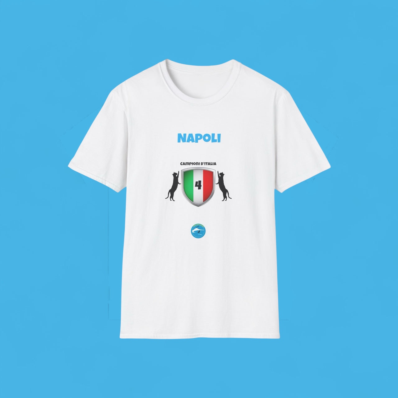 T-Shirt Unisex Napoli 4° Scudetto - Design Esclusivo 2 Gatti per adulti